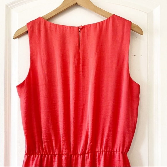 VINCE CAMUTO Coral Satin Drawstring Waist Dress - Picture 5 of 9